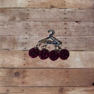 Elegant Burgundy Pentagram Earrings